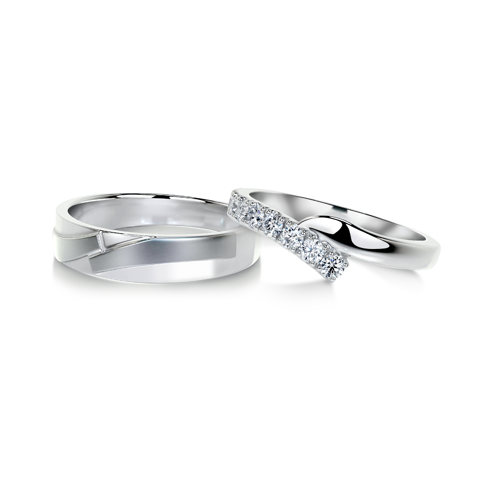 Handcrafted bridal sets in Guelph by Giovi Customs featuring matching engagement and wedding rings in gold and diamond designs.