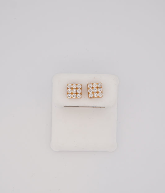 10k Gold 0.8ct Square Diamond Earrings