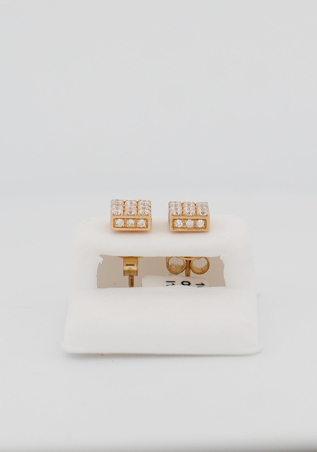 10k Gold 0.8ct Square Diamond Earrings